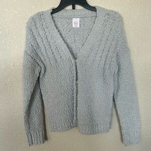 Girls silver cardigan size medium 7/8).